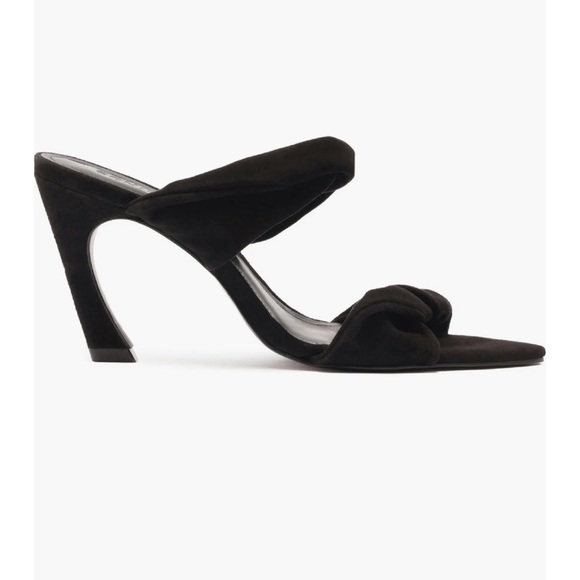 SCHUTZ Black Meline Pointed toe Slide Sandals - Picture 2 of 6